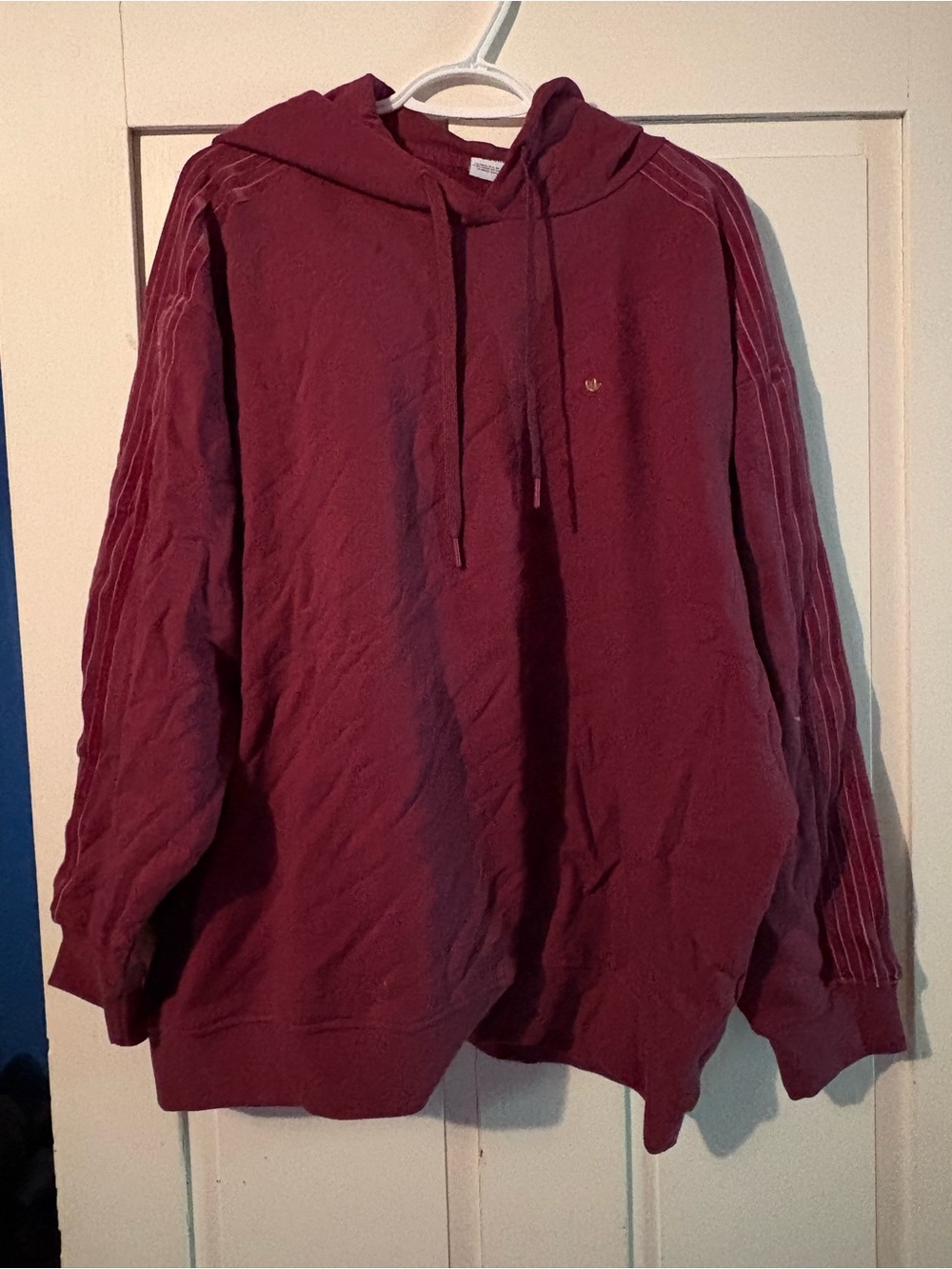Adidas Burgundy Hooded Pullover Sweatshirt
